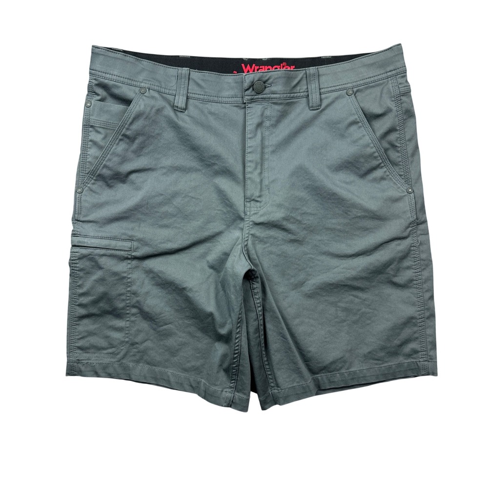 Wrangler Mens 34 (36) Regular Fit Cargo Utility Shorts Gray Cotton Nylon Stretch